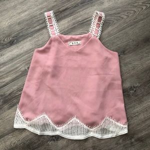 Pink Stylish Loose Fit Tank Top